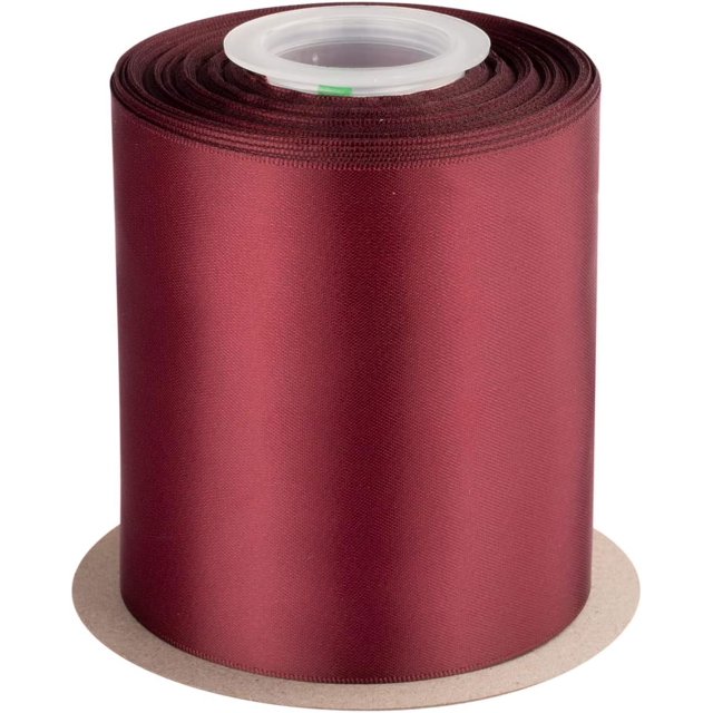 GFDYREE 4" Inch Double Faced Satin Ribbon Burgundy Solid Polyester Craft Ribbon - 25 Yards Perfect for Gift Wrapping, Crafts, Wreath, Wedding Party Ceremony Decoration, Floral Arrangement, S