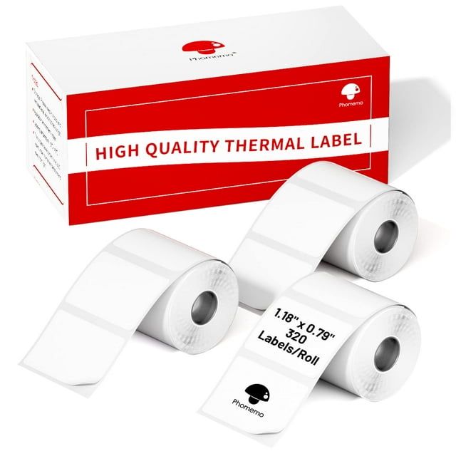Papel Térmico para Etiquetas Phomemo 3 Rollos M110/M220/M221/M120/M200