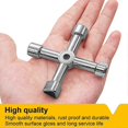 thumbnail image 3 of 1 piece multifunctional utility wrench 4 points universal water meter wrench electrical cabinet wrench elevator water meter electrical cabinet valve, 3 of 5