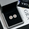 thumbnail image 3 of S925 silver VVS D-color moissanite round Bitcoin earrings, simple earrings with diamond pen, 3 of 11