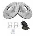 thumbnail image 2 of TRQ Front Performance Brake Pad & Rotor Kit Brake Pads Brake Rotors Set Ceramic Fits Select 2004-2009 Toyota Prius, 2 of 6