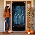 thumbnail image 6 of Halloween Ghost Door Cover, Spooky Halloween Door Curtain Wall Decor, Fabric Door Hanging Backdrop for Halloween Party, Scary Ghost Door Decor for Home Indoor Outdoor, 35 X 72 in, A, 6 of 6