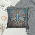 thumbnail image 2 of COMIO  Ethnic Pillow Covers Set of  Bohemian Accent Peacock Sofa Cushions Kantha Home Decor, 2 of 5