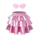 thumbnail image 1 of Falda Perfashion Metálica con Cintura Elástica y Volantes Rosa 6-7 años, 1 of 6