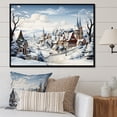 thumbnail image 2 of Designart "Frosty Holiday Village Delight II" Extra Large Landscapes Framed Wall Art - Traditional White Winter Landscape Living Room Framed Canvas Art, 2 of 7