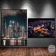 thumbnail image 2 of Paisaje urbano de Dubái, edificio, torre Burj Khalifa, vistas nocturnas de la ciudad, carteles artísticos, pintura en lienzo, impresiones de pared, imágenes para la decoración del hogar de la habitaci, 2 of 5