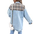 thumbnail image 4 of Veste en Jean Imitation Délavé à Manches Longues et Poches à Revers pour Femmes, 4 of 6
