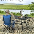 thumbnail image 3 of Topbuy Folding Camping Table Collapsible Aluminum Roll Up Beach Table with Carrying Bag 4-Level Adjustable Height Dark, 3 of 7