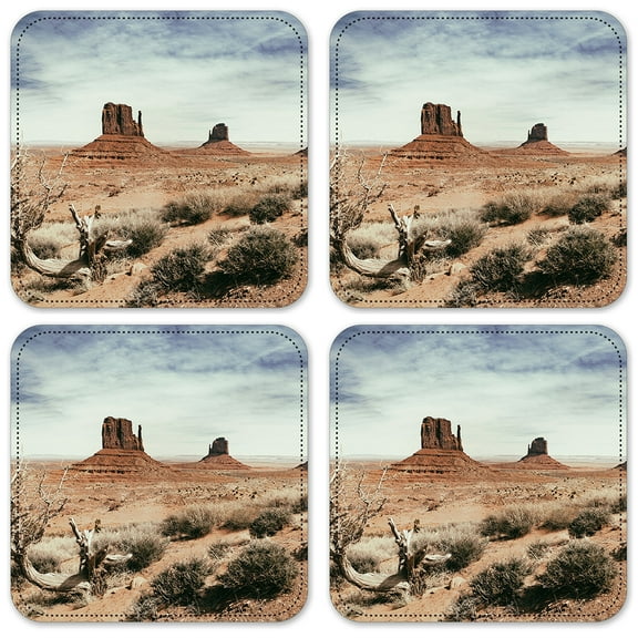 Vinyl Drink Coasters - Set of 4 - Desert Towers