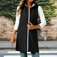 thumbnail image 3 of Gytharion Sherpa Fleece Vests for Women Winter Soft Comfy Sleeveless Plush Cardigan Jacket Fashion Solid Open Front Long Vest Coat Lightweight Loose Full Zip Up Outerwear with Hood, 3 of 5