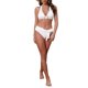 thumbnail image 2 of INSPIRAR CHIC Conjuntos de Bikini de Anillo en O con Colgantes de Concha Ribeteados de 2 Piezas, Parte Superior Halter y Parte Inferior Triangular, Trajes de Baño Grandes, Blancos, 2 of 5