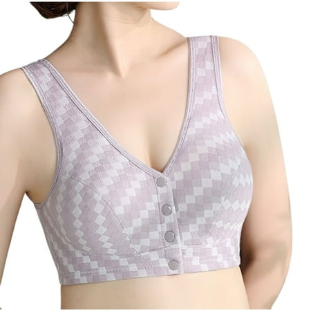 Mrat Women s Push up Wireless Bra Womens Traceless Bras Comfortable Wirefree Breathable Gathering Sports Bra Everyday Underwear Bra S-424 Purple 3XL