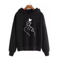 thumbnail image 1 of Moda Mujer Sudadera Con Capucha Sudaderas Corazón Dedo, 1 of 8