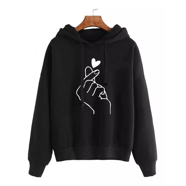 Moda Mujer Sudadera Con Capucha Sudaderas Corazón Dedo