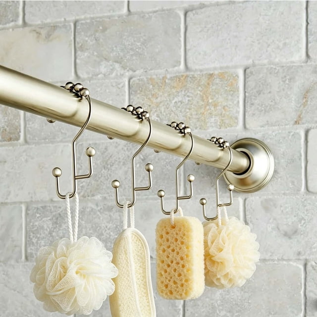 Aufmer 12 Pieces Rust Proof Double Head Shower Hooks Smooth Surface Anti Corrosion Structure For Household Bathroom Shower Space Article Hanging Storage
