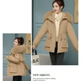 thumbnail image 5 of Breezora Women Winter Puffer Coat Thicken Lined Down Parka Outerwear for Cold Weather Comfort and Fashionable Style with Lightweight Warmth L Size Khaki, 5 of 9