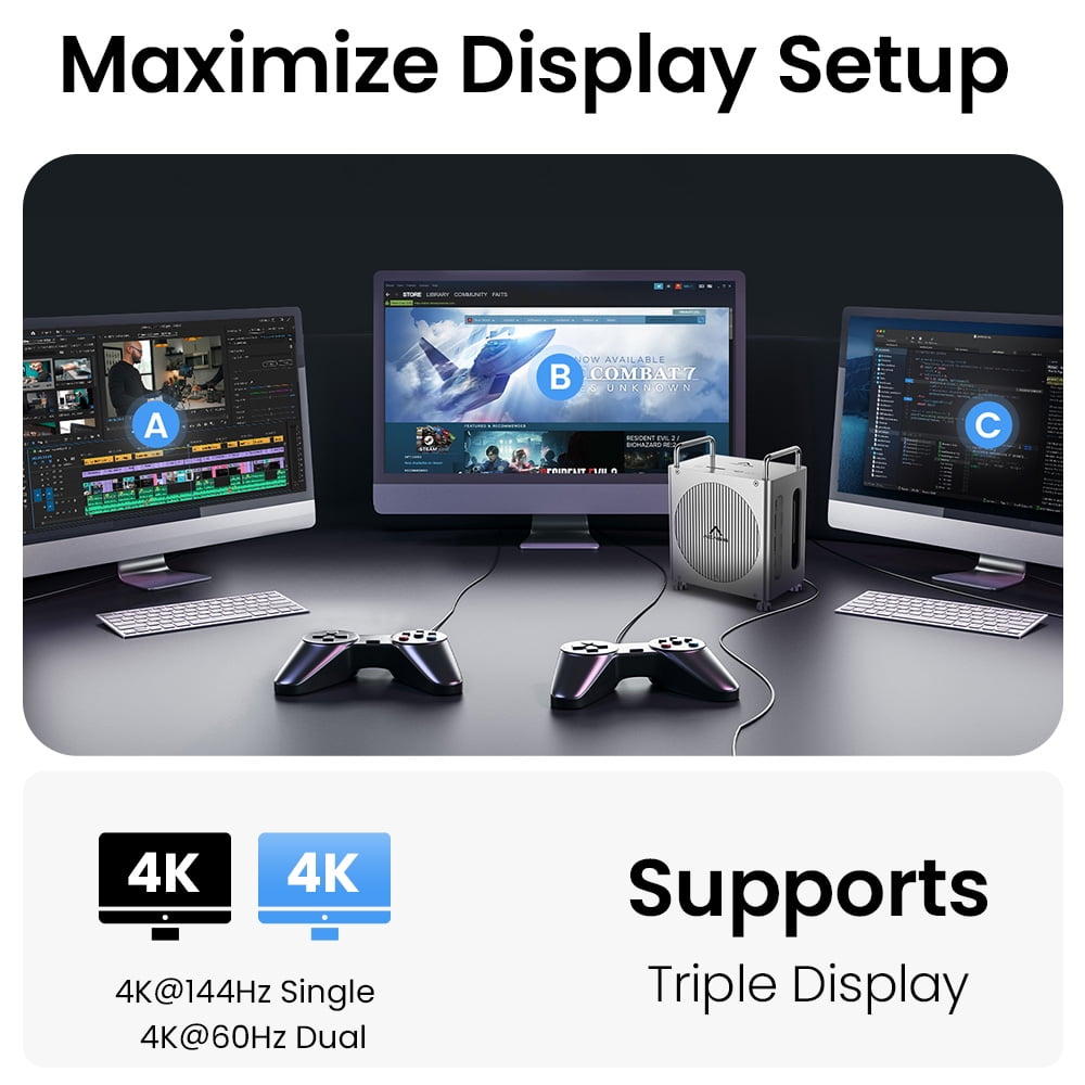 ACASIS 40Gbps Mac mini M4 Dock & Stand with Dual-Bay NVMe SSD Enclosure，11-in-1 Docking Station for Mac mini M4/M4 Pro