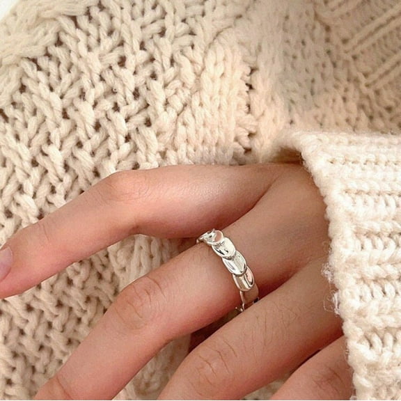 S925 Silver Fish Scales Ring, Faceted Fish Scale Ring - Shanali Jewelry