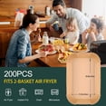 thumbnail image 2 of LJSXFI Air Fryer Paper Liners 200Pcs, 8.6x5.5'' Rectangle Liners, Disposable Parchment Paper Liner, Non-Stick Air Fryer Accessories Baking Paper, 2 of 7