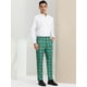 thumbnail image 4 of Pantalones a cuadros para hombre, informales, de corte regular, con frente plano, elásticos, a cuadros Verde amarillo S, 4 of 6
