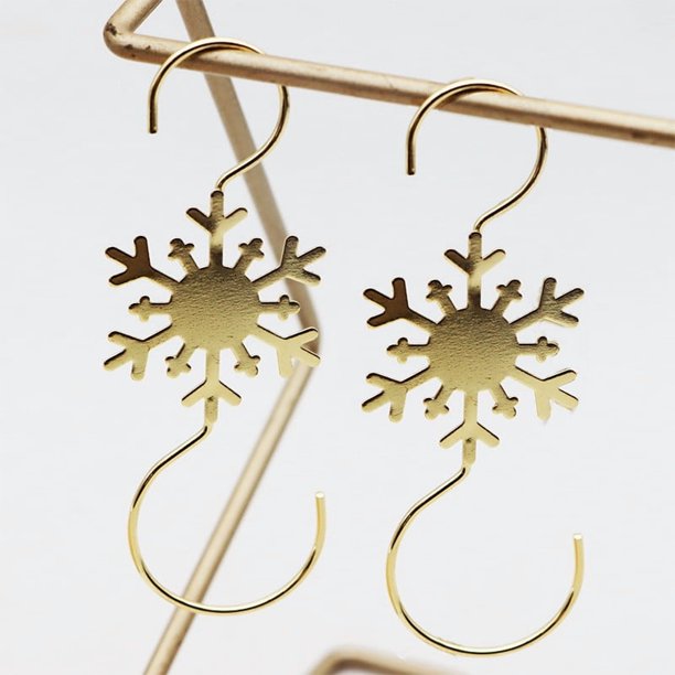Colgante de copo de nieve navideño con gancho, decoración de pared, gancho decorativo, adorno para árbol de Navidad, decoración del hogar, adorno colgante, accesorio festivo.