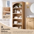 thumbnail image 4 of SinCiDo Tall Arched Bathroom Storage Cabinet with Adjustable Shelves, 5-Tier Bathroom Cabinet for Bathroom, Kitchen, Living Room, Natural, 4 of 7