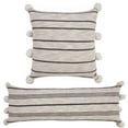 thumbnail image 6 of Ox Bay 14" x 36" Hand-Woven Tan/ Black Stripe Jute Cotton Blend Pillow Cover, 6 of 11