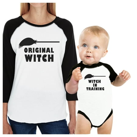 

Witch In Training Mom and Baby Halloween Matching Baseball Shirts
