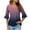 Purple, variant on Women's Casual V-Neck Flutter Sleeve Tunic Top Gradient Printed Loose Fit Blouse Flare Sleeves Shirts for Spring & Summer Blue XL
