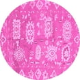 thumbnail image 1 of Ahgly Company Indoor Round Abstract Pink Modern Area Rugs, 5' Round, 1 of 4