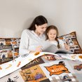 thumbnail image 5 of Manfei Happy Halloween Child Queen Comforter Set, Gothic Pumpkin Bedding Sets, Black Orange Buffalo Patchwork Reversible Bedding Comforter Set, Microfiber Bedroom Decor, 3 Pieces, 5 of 9