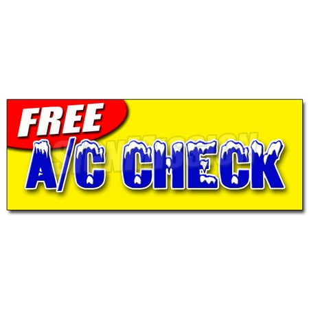 FREE A/C CHECK DECAL sticker air conditioning car auto repair ac