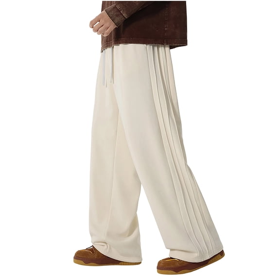 yillto Mens Sweatpant Wide Leg Baggy Long Pant Casual Elastic Waist Drawstring Jogger Sweat Pants M-4XL