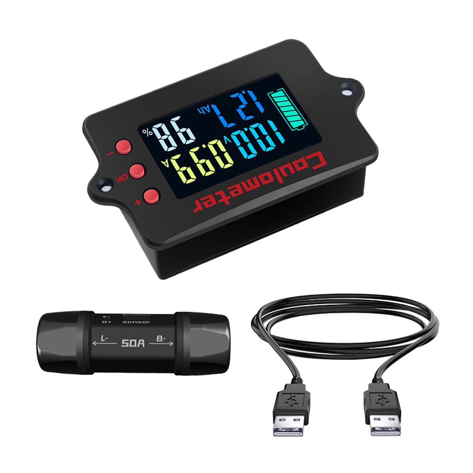 Coulomb Counter Meter Battery Monitors Battery Capacity Tester Indicators Coulometer Digital Voltmeter Ammeter