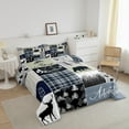 thumbnail image 2 of Rustic Deer Bear Comforter Set, Country Farmhouse Bedding Cabin Lodge Decor, Adventure Camping Grid Claw Bedding Comforter Sets Woodland Wild Animal Vintage Duvet Insert Teens Adult, King, 2 of 5