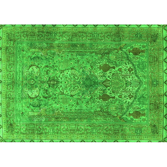 Ahgly Company Indoor Rectangle Persian Green Traditional Area Rugs, 2' x 3'