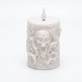 thumbnail image 2 of Steadline Decorative Light,Resin Skull Flameless LED Lamp,Simulated Flickering Light Effect,Spooky Ambient Lighting For Indoor Halloween Events And Themed Table Layouts(White), 2 of 7