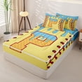 thumbnail image 2 of Homewish Light Blue Dripping Baseball Stitch Waffle Letter P Graphic Zipper Full Size Comforter Sets with Fitted Sheet and 2 Pillowcases,Alphabet Graphic Zipper Bedding Set,4pcs, 2 of 6
