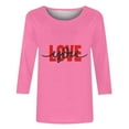 thumbnail image 4 of Women Shirts Heart Tshirts Casual 3/4 Sleeve Tunic Top Plus Size Shirt Valentines Day Blouse Trendy, 4 of 4