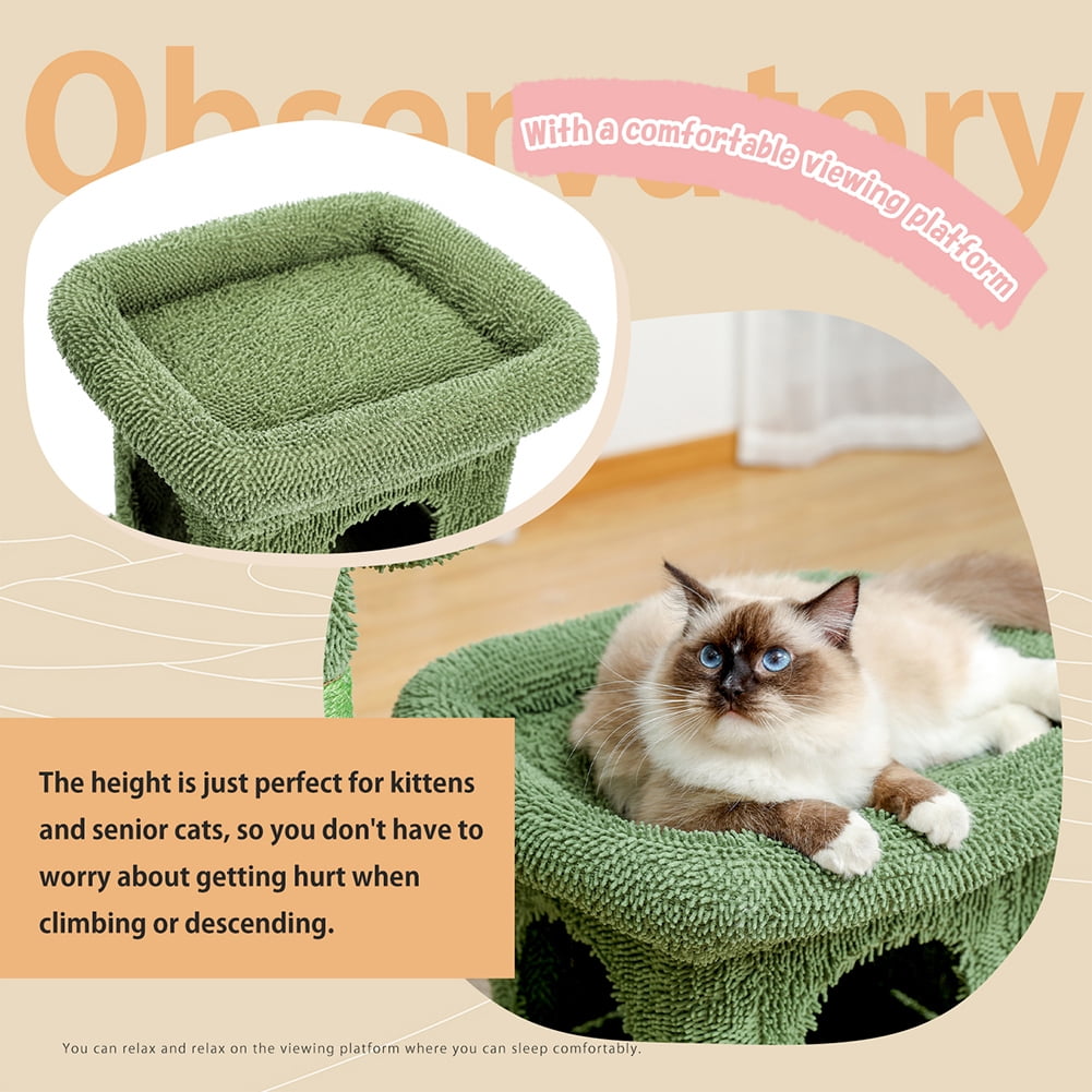 Kepooman Cat Scratching Post Cactus Cat Scratcher with 3 Scratching Poles and Dangling Ball, Green Kepooman Cat Scratching Post Cactus Cat Scratcher with 3 Scratching Poles and Dangling Ball, Green