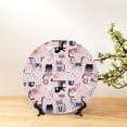 thumbnail image 6 of Picia Cat Pattern Bone China Decorative Plate – Wall Decor with Stand and Adhesive, Elegant Ornament for Living Room, Office, or Entryway-8in, 6 of 6