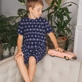thumbnail image 4 of Fotbe Purple and Blue Squares Pijama Estampada de 2 Piezas para Niños – Ropa de Dormir de Manga Corta Cómoda para Niños y Niñas, Camiseta y Shorts de Algodón-XX-Large, 4 of 6