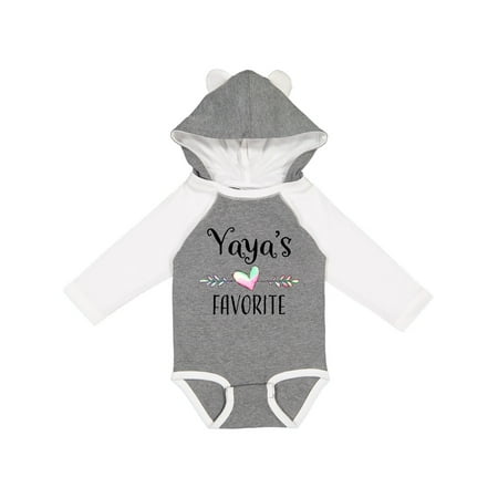 

Inktastic Yaya s Favorite- Heart Grandchild Gift Baby Boy or Baby Girl Long Sleeve Bodysuit
