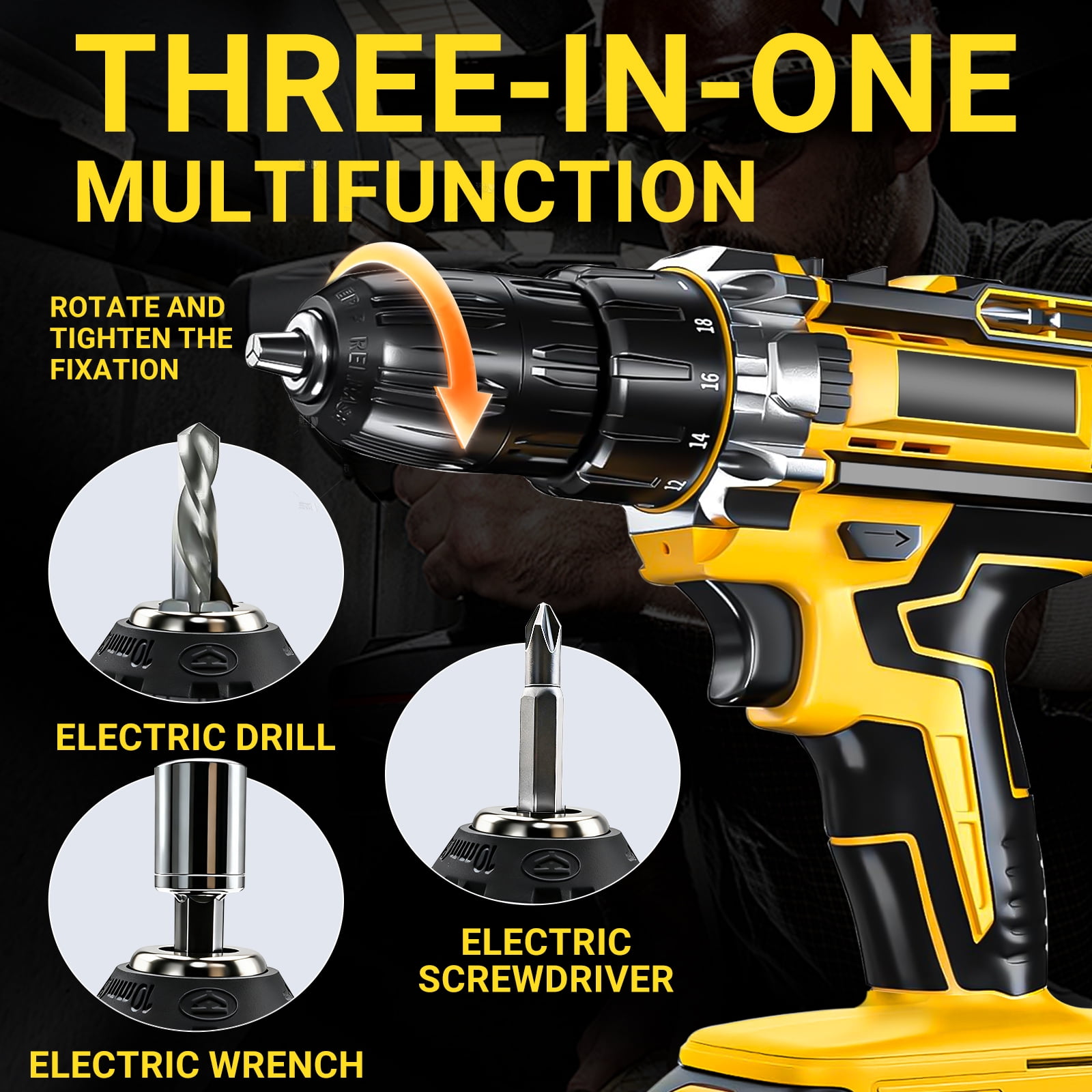 21V Impact Wrench Kit with 4000mAh Lithium-Ion Battery & Heavy-Duty Motor - Wireless Drill/Driver Compatible for Car, Truck, Motorcycle, Repair - Ideal Gift for Mechanics, DIYers, Men