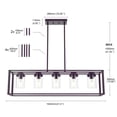 thumbnail image 4 of Farmhouse Chandelier 5-Light Linear Kitchen Island Lights - 5lights black, 4 of 5