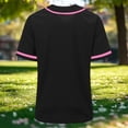 thumbnail image 5 of hlysgo Baseball Jersey for Women Full Button Mesh Embroidered Loose Fit Shirt Summer Comfy Casual Tops Watermelon Red,2xL, 5 of 6