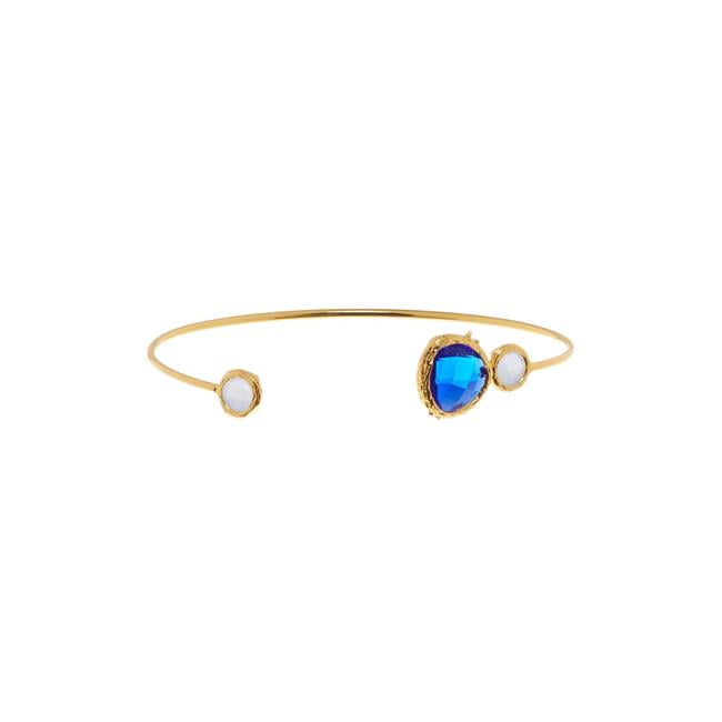 Henri Wills 610210105603 Triple Gemstone Open Bangle, Cobalt Blue Quartz by Henri Wills