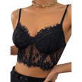 thumbnail image 2 of VISgogo Mujeres Encaje Verano Crop Tops, See Through Sweetheart Neckline Floral Surface Mesh Camisole VISgogo moda, 2 of 7