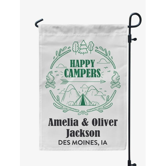 Printtoo White Happy Campers Outdoor CampingFlagCustom Personalized Camping Flags For Campers Double Sided CampsiteFlag