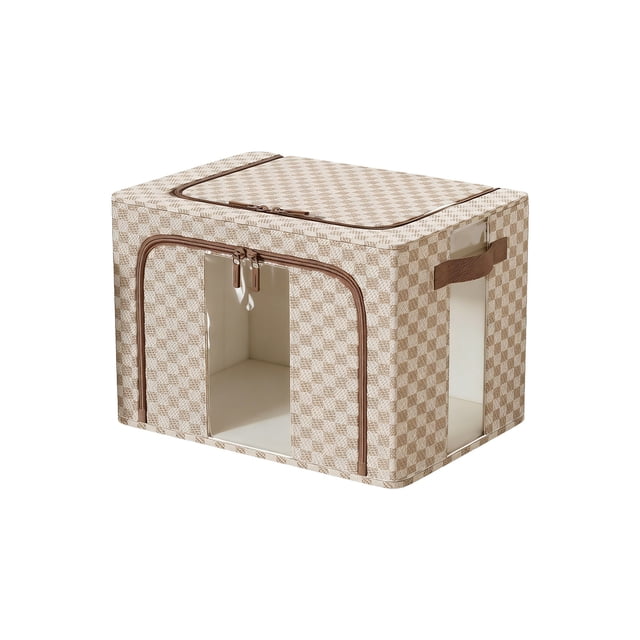 Mlkoz Closet Organizers and Storage, Transparent Window Storage Box Stackable Oxfords Fabric Clothes Storage Box Foldable Storage Organizer, Mom Gifts